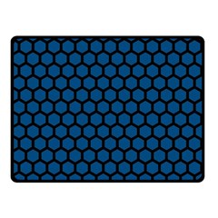 Blue Dark Navy Cobalt Royal Tardis Honeycomb Hexagon Fleece Blanket (small) by Mariart