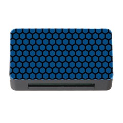 Blue Dark Navy Cobalt Royal Tardis Honeycomb Hexagon Memory Card Reader With Cf by Mariart