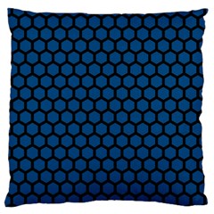 Blue Dark Navy Cobalt Royal Tardis Honeycomb Hexagon Large Cushion Case (one Side) by Mariart