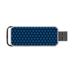 Blue Dark Navy Cobalt Royal Tardis Honeycomb Hexagon Portable Usb Flash (two Sides) by Mariart