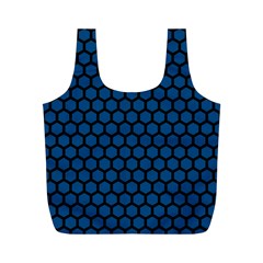 Blue Dark Navy Cobalt Royal Tardis Honeycomb Hexagon Full Print Recycle Bags (m)  by Mariart