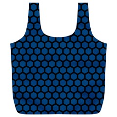 Blue Dark Navy Cobalt Royal Tardis Honeycomb Hexagon Full Print Recycle Bags (l)  by Mariart