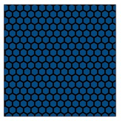 Blue Dark Navy Cobalt Royal Tardis Honeycomb Hexagon Large Satin Scarf (square) by Mariart