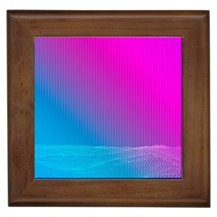 With Wireframe Terrain Modeling Fabric Wave Chevron Waves Pink Blue Framed Tiles by Mariart