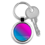 With Wireframe Terrain Modeling Fabric Wave Chevron Waves Pink Blue Key Chains (Round)  Front