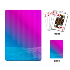 With Wireframe Terrain Modeling Fabric Wave Chevron Waves Pink Blue Playing Card by Mariart