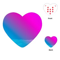 With Wireframe Terrain Modeling Fabric Wave Chevron Waves Pink Blue Playing Cards (heart)  by Mariart