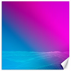 With Wireframe Terrain Modeling Fabric Wave Chevron Waves Pink Blue Canvas 16  X 16   by Mariart