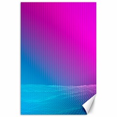 With Wireframe Terrain Modeling Fabric Wave Chevron Waves Pink Blue Canvas 24  X 36  by Mariart