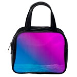 With Wireframe Terrain Modeling Fabric Wave Chevron Waves Pink Blue Classic Handbags (2 Sides) Back