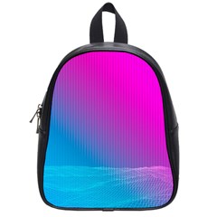 With Wireframe Terrain Modeling Fabric Wave Chevron Waves Pink Blue School Bags (small)  by Mariart