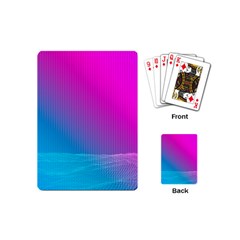 With Wireframe Terrain Modeling Fabric Wave Chevron Waves Pink Blue Playing Cards (mini)  by Mariart