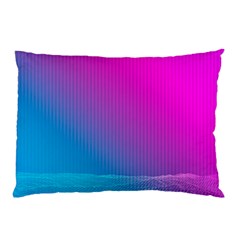 With Wireframe Terrain Modeling Fabric Wave Chevron Waves Pink Blue Pillow Case (two Sides) by Mariart