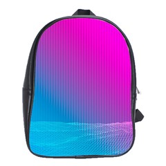 With Wireframe Terrain Modeling Fabric Wave Chevron Waves Pink Blue School Bags (xl)  by Mariart