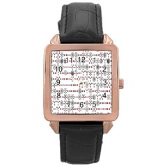 Bioplex Maps Molecular Chemistry Of Mathematical Physics Small Army Circle Rose Gold Leather Watch  by Mariart