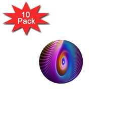 Abstract Fractal Bright Hole Wave Chevron Gold Purple Blue Green 1  Mini Magnet (10 Pack)  by Mariart