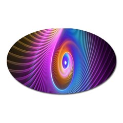 Abstract Fractal Bright Hole Wave Chevron Gold Purple Blue Green Oval Magnet by Mariart