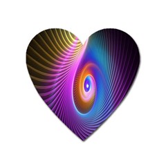 Abstract Fractal Bright Hole Wave Chevron Gold Purple Blue Green Heart Magnet