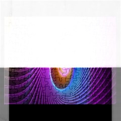 Abstract Fractal Bright Hole Wave Chevron Gold Purple Blue Green Rectangular Jigsaw Puzzl by Mariart