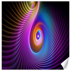 Abstract Fractal Bright Hole Wave Chevron Gold Purple Blue Green Canvas 20  X 20   by Mariart