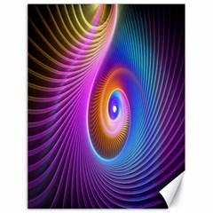 Abstract Fractal Bright Hole Wave Chevron Gold Purple Blue Green Canvas 18  X 24   by Mariart