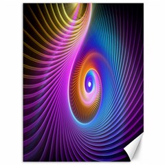 Abstract Fractal Bright Hole Wave Chevron Gold Purple Blue Green Canvas 36  X 48  