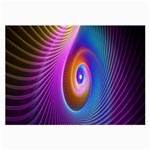 Abstract Fractal Bright Hole Wave Chevron Gold Purple Blue Green Large Glasses Cloth (2-Side) Front