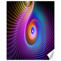 Abstract Fractal Bright Hole Wave Chevron Gold Purple Blue Green Canvas 11  X 14  