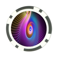 Abstract Fractal Bright Hole Wave Chevron Gold Purple Blue Green Poker Chip Card Guard by Mariart