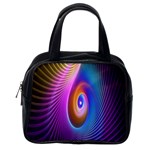 Abstract Fractal Bright Hole Wave Chevron Gold Purple Blue Green Classic Handbags (2 Sides) Back