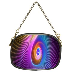 Abstract Fractal Bright Hole Wave Chevron Gold Purple Blue Green Chain Purses (one Side) 