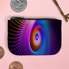 Abstract Fractal Bright Hole Wave Chevron Gold Purple Blue Green Mini Coin Purses by Mariart