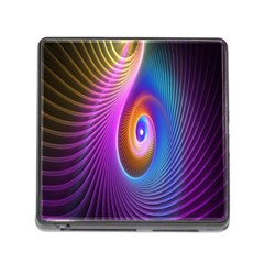 Abstract Fractal Bright Hole Wave Chevron Gold Purple Blue Green Memory Card Reader (square) by Mariart