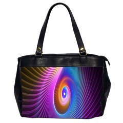 Abstract Fractal Bright Hole Wave Chevron Gold Purple Blue Green Office Handbags (2 Sides)  by Mariart