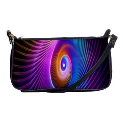 Abstract Fractal Bright Hole Wave Chevron Gold Purple Blue Green Shoulder Clutch Bags by Mariart