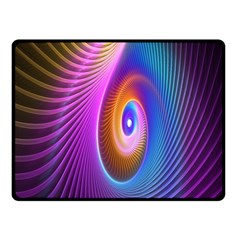 Abstract Fractal Bright Hole Wave Chevron Gold Purple Blue Green Fleece Blanket (small) by Mariart