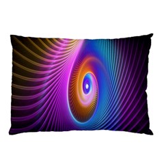 Abstract Fractal Bright Hole Wave Chevron Gold Purple Blue Green Pillow Case (two Sides) by Mariart