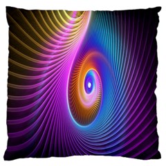 Abstract Fractal Bright Hole Wave Chevron Gold Purple Blue Green Large Cushion Case (one Side) by Mariart