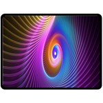 Abstract Fractal Bright Hole Wave Chevron Gold Purple Blue Green Double Sided Fleece Blanket (Large)  80 x60  Blanket Front