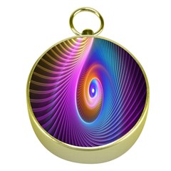 Abstract Fractal Bright Hole Wave Chevron Gold Purple Blue Green Gold Compasses by Mariart