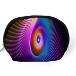 Abstract Fractal Bright Hole Wave Chevron Gold Purple Blue Green Accessory Pouches (Medium)  Back