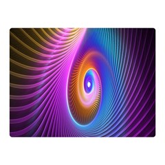 Abstract Fractal Bright Hole Wave Chevron Gold Purple Blue Green Double Sided Flano Blanket (mini)  by Mariart