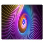 Abstract Fractal Bright Hole Wave Chevron Gold Purple Blue Green Double Sided Flano Blanket (Small)  50 x40  Blanket Front