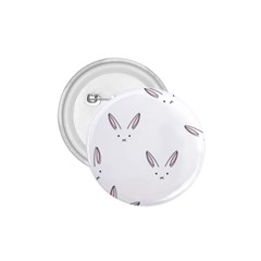 Bunny Line Rabbit Face Animals White Pink 1 75  Buttons