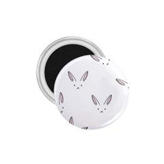 Bunny Line Rabbit Face Animals White Pink 1 75  Magnets