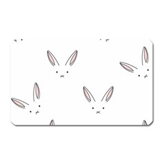 Bunny Line Rabbit Face Animals White Pink Magnet (rectangular)