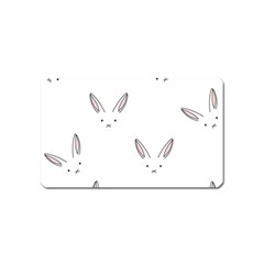 Bunny Line Rabbit Face Animals White Pink Magnet (name Card) by Mariart