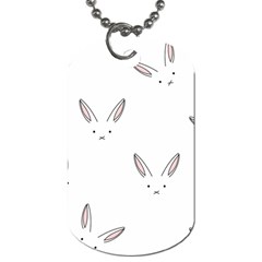 Bunny Line Rabbit Face Animals White Pink Dog Tag (one Side)