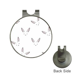 Bunny Line Rabbit Face Animals White Pink Hat Clips With Golf Markers by Mariart