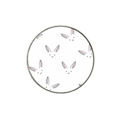 Bunny Line Rabbit Face Animals White Pink Hat Clip Ball Marker (4 Pack) by Mariart